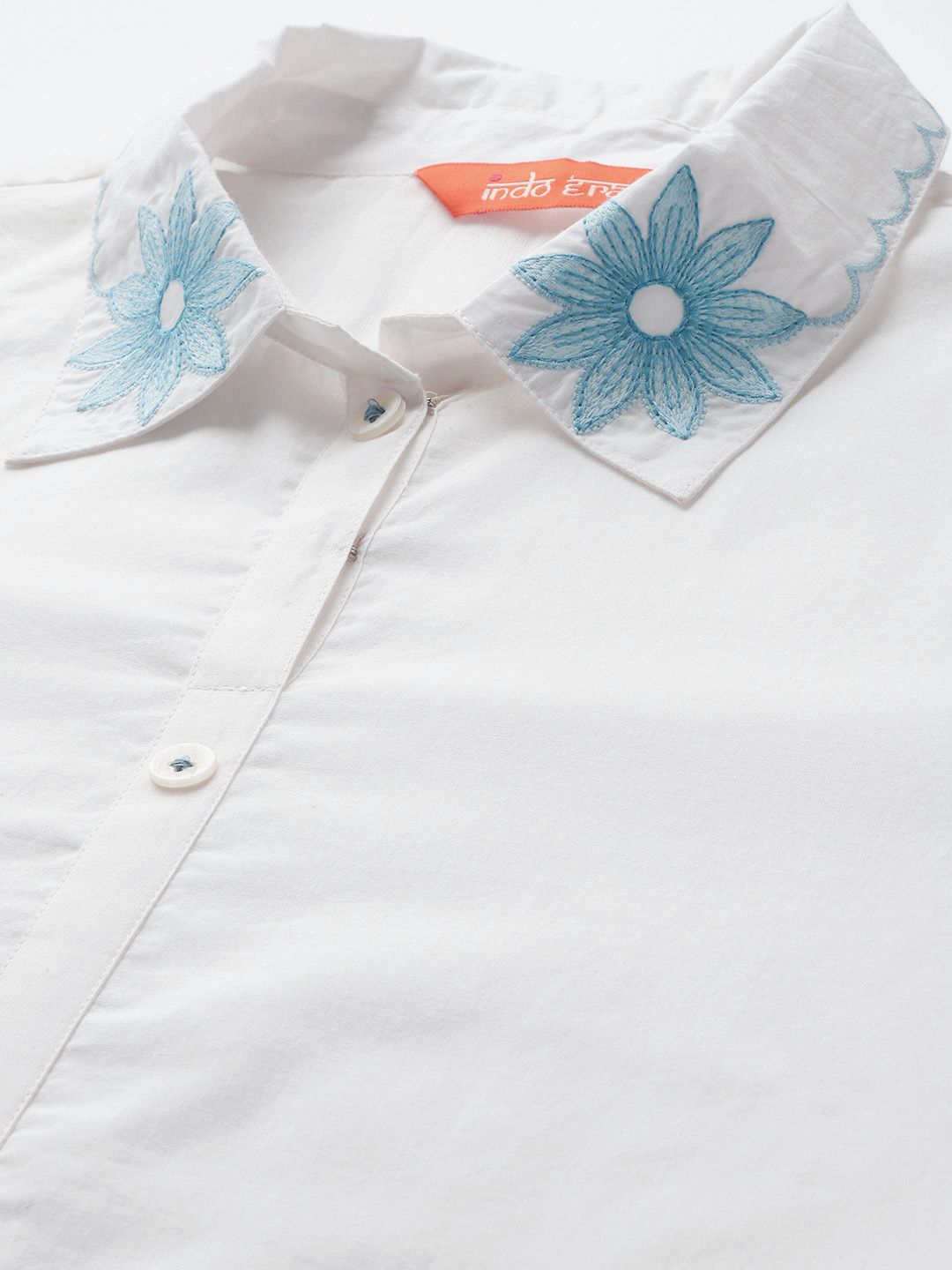 Floral Embroidered Pure Cotton Kurta with Palazzos