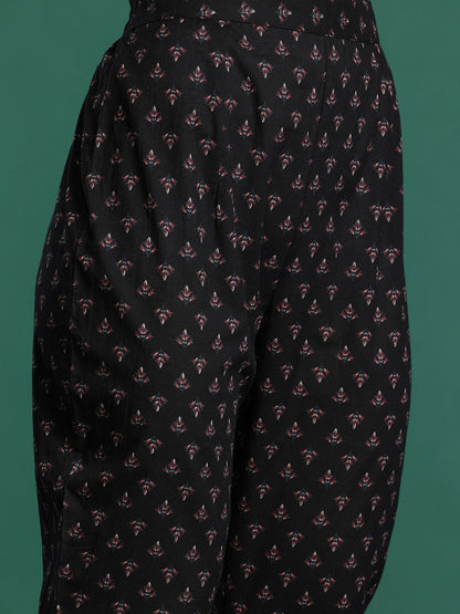 Ethnic Motifs Printed Angrakha Beads & Stones Pure Cotton Kurta Set