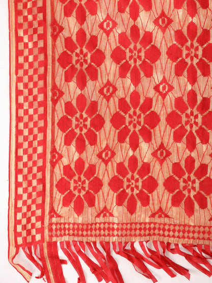 Dhiyona OD  Floral Embroidered Sequined Straight Kurta & Trousers With Dupatta