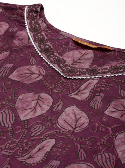 Dhiyona IE Floral Printed Gotta Patti Pure Cotton Kurta With Salwar & Dupatta