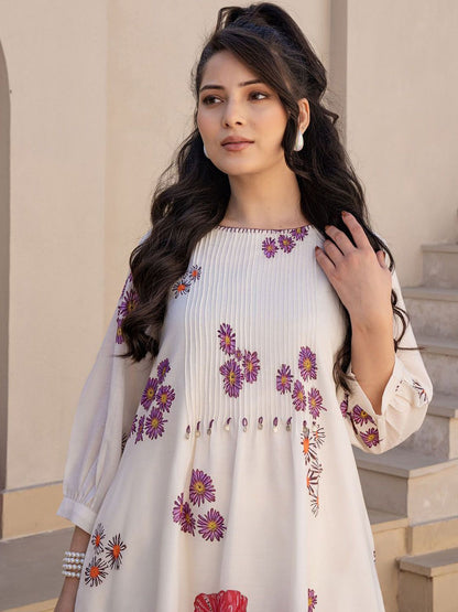 Dhiyona IE Printed A-Line Tunic & Trousers Co-Ord Set