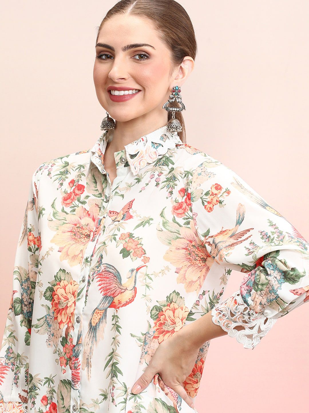 Dhiyona IE Printed Shirt With Palazzo Co-Ords