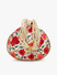 Dhiyona NR Cream-Coloured & Red Embroidered Tasselled Potli Clutch