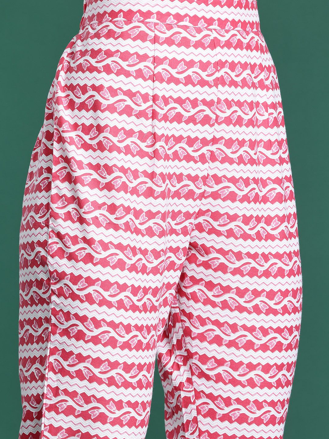 Floral Printed Pure Cotton Kurta with Trousers & Dupatta