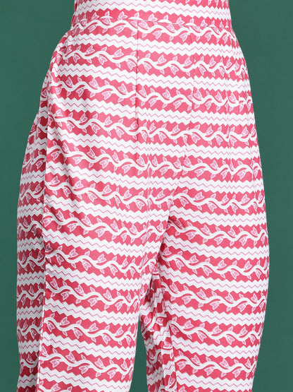 Floral Printed Pure Cotton Kurta with Trousers & Dupatta