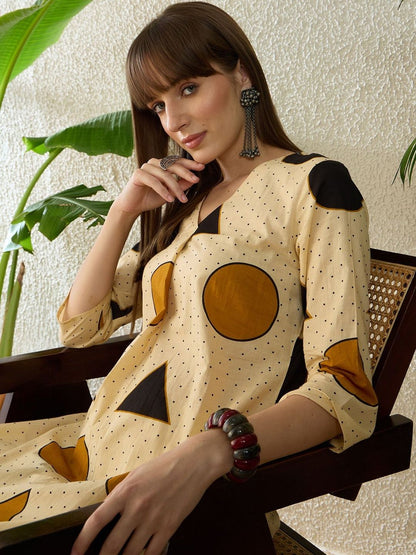 Women Printed Regular Pure Cotton Kurta with Trousers