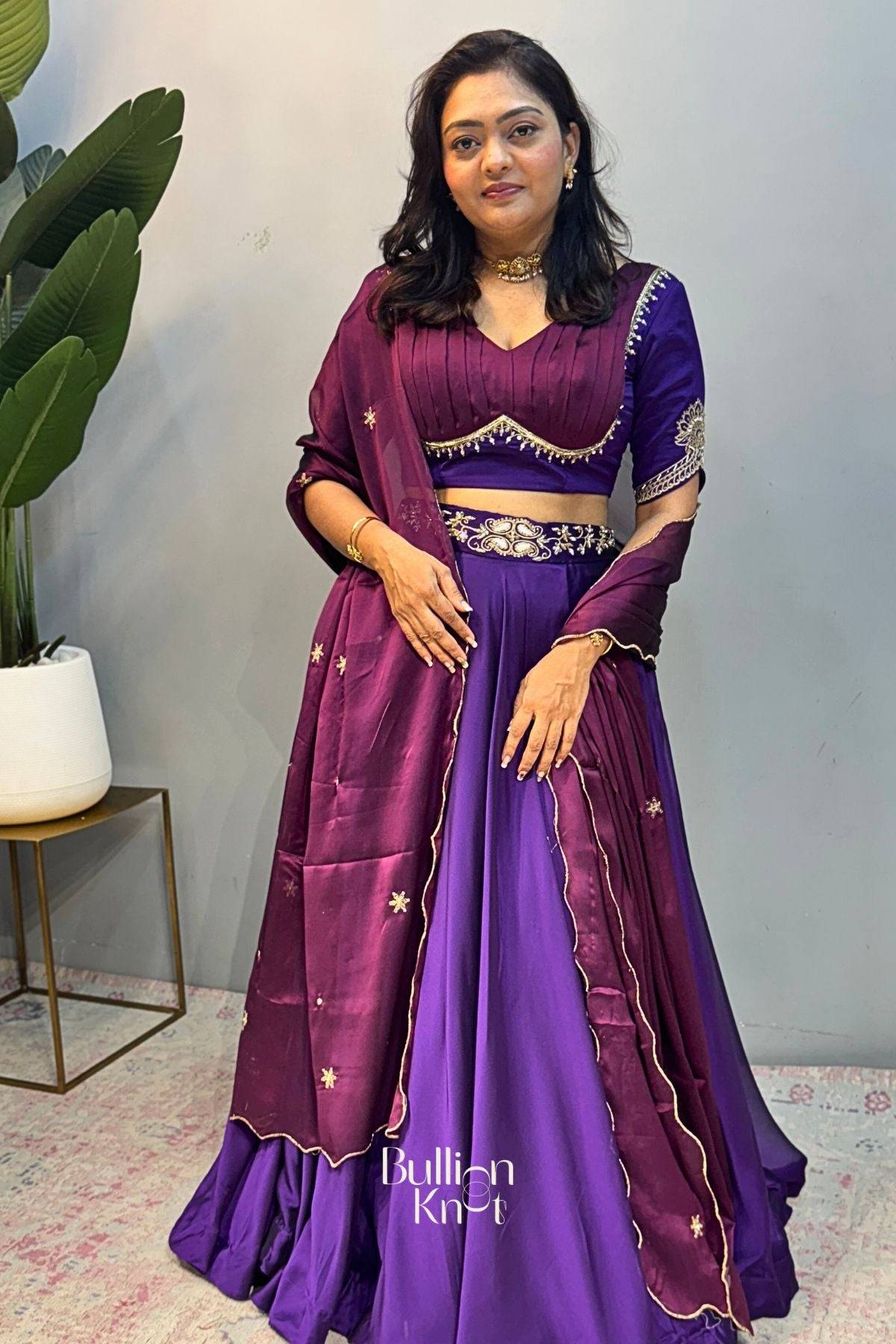 Dhiyona BN Ariana Charm Lehenga Set in Purple