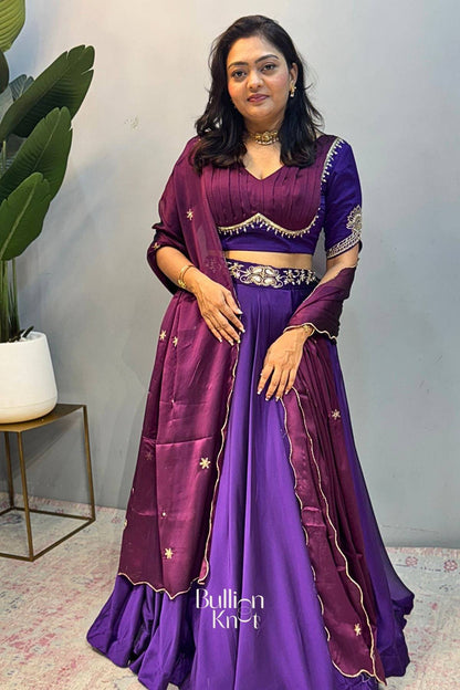 Dhiyona BN Ariana Charm Lehenga Set in Purple