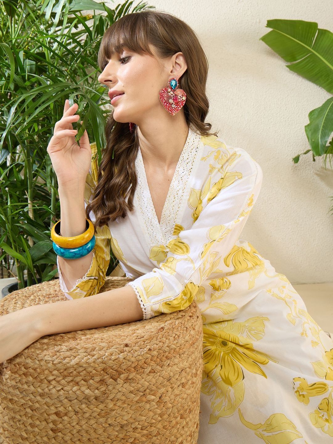 Women Floral Printed Regular Pure Cotton Kurta with Palazzos