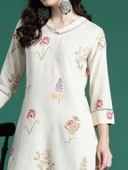 Dhiyona IE Printed A-Line Tunic With Trousers Co-Ords