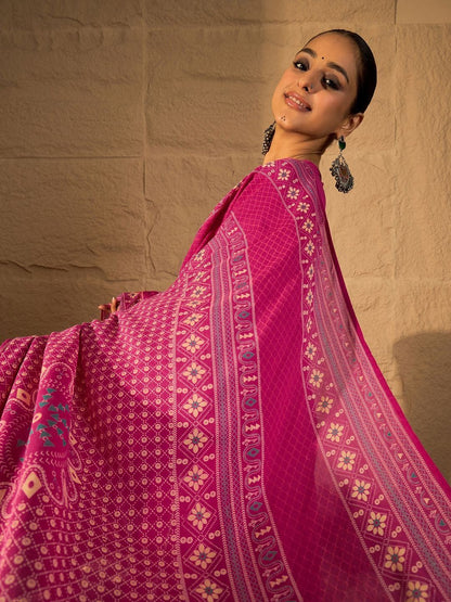 Women Ethnic Motifs Embroidered Cotton Kurta with Trousers & Dupatta