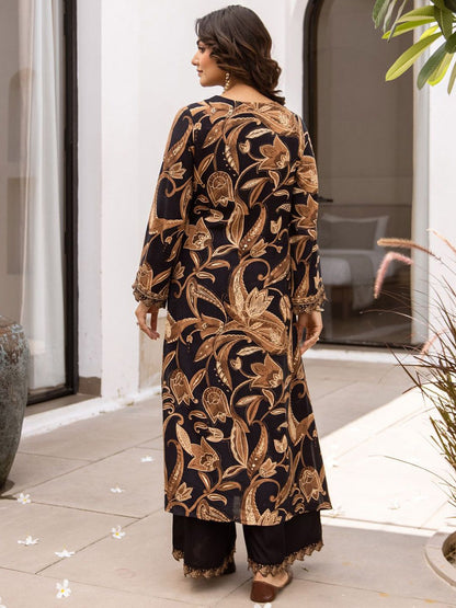 Dhiyona IE Printed V Neck Tunic & Palazzo