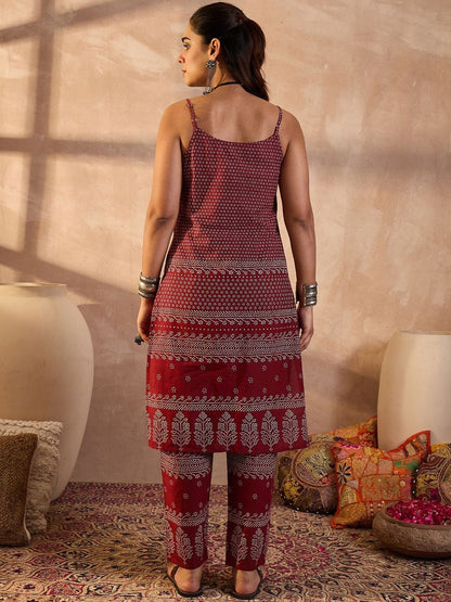Women Ethnic Motifs Printed Pure Cotton Kurta with Trousers