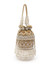 Dhiyona NR Dewdrop Fringe Camel Brown & Pearls White Ornate Embellished Velvet Potli