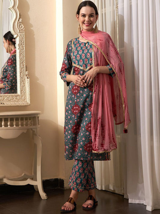 Dhiyona SN Women's Printed Pure Cotton Kurta Sets