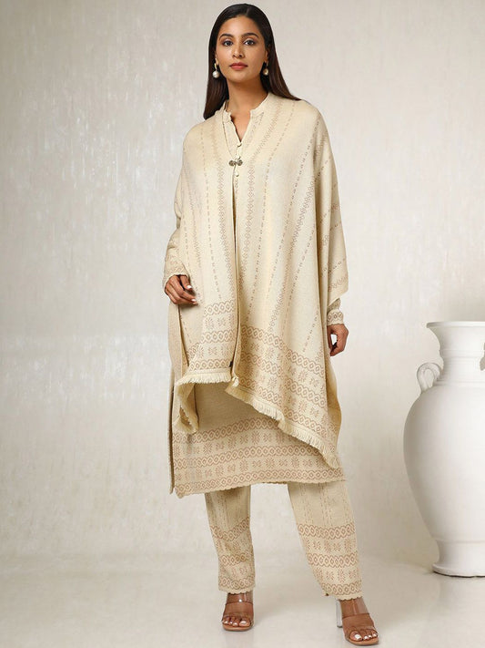 Dhiyona SO Women's Ethnic Motifs Woven Design Beads and Stones Kurta with Trousers & Dupatta