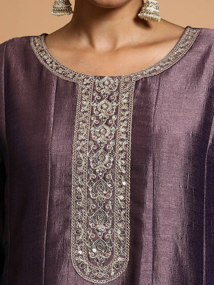 Dhiyona PD Women Women Zari Embroidered Anarkali Kurta With Trouser & Dupatta