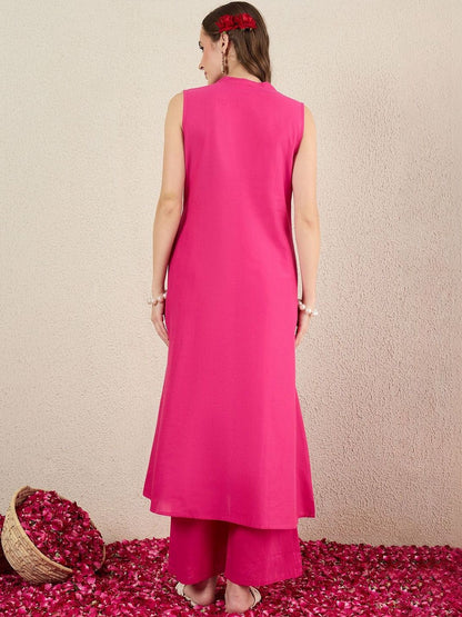 Women Embroidered Regular Thread Work Pure Cotton Kurta with Trousers