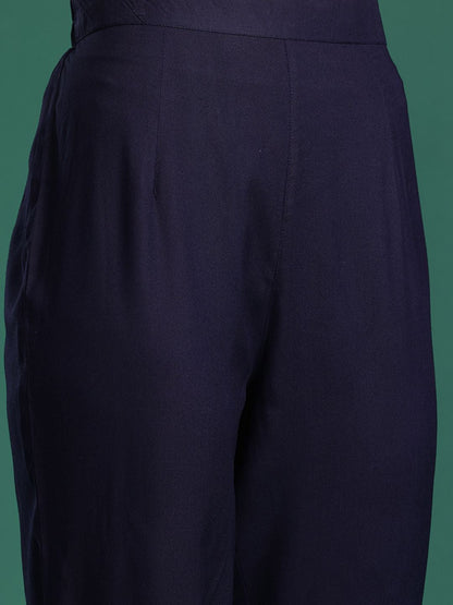 Dhiyona IE Floral Embroidered Sequinned Kurta with Trousers