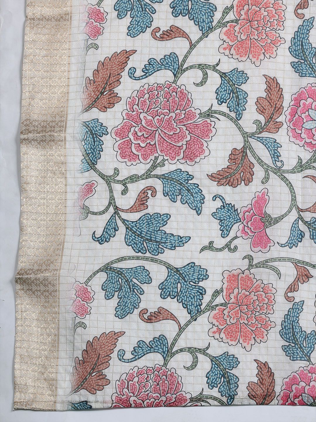 Women Floral Embroidered Thread Work Kurta With Trousers & Dupatta