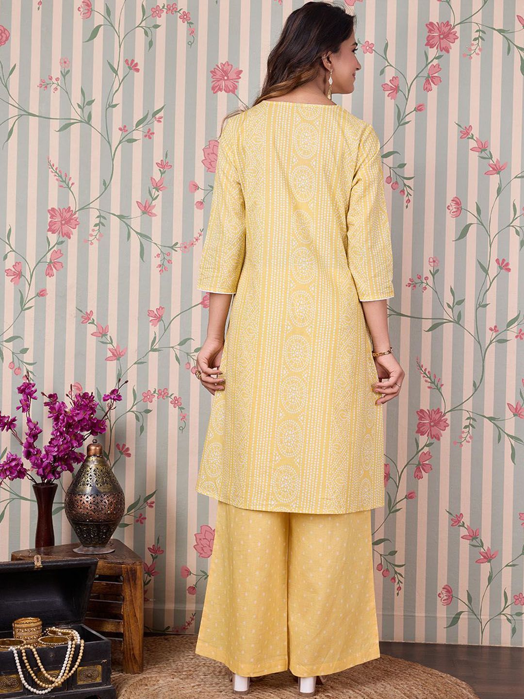 Dhiyona OD  Bandhani Printed Angrakha Pure Cotton Kurta with Trousers
