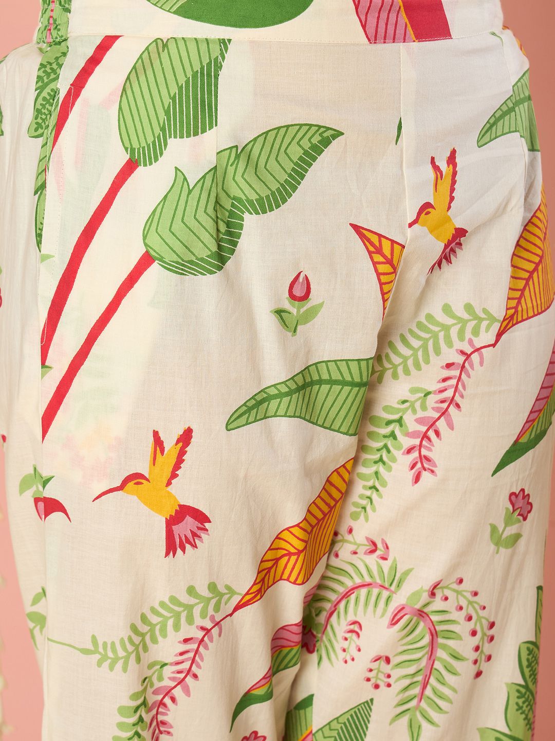 Floral Printed Empire Screen Technique Pure Cotton A-Line With Trousers & Dupatta