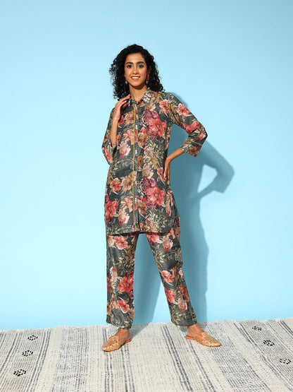 Dhiyona IE Women Floral Printed Co-Ords Set