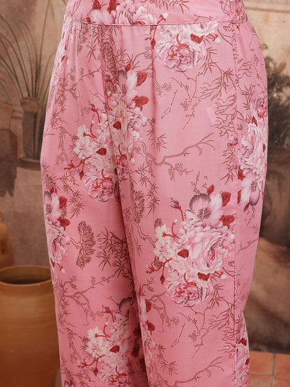 Dhiyona SN Women's Floral Print Paneled Kurta with Trousers & Dupatta