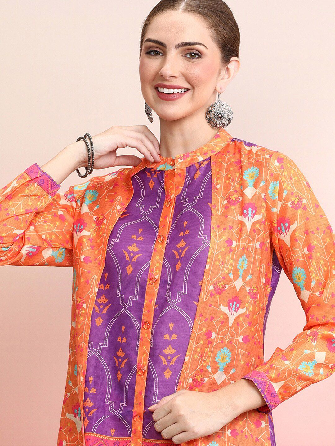 Dhiyona IE Printed Top With Trousers Co-Ords