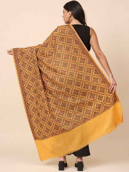 Dhiyona PA Floral Embroidered Pure Wool Shawl