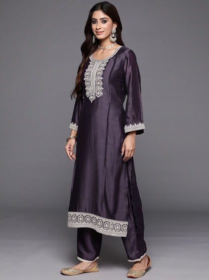 Women Ethnic Motifs Embroidered Regular Sequined Kurta with Trousers & Dupatta