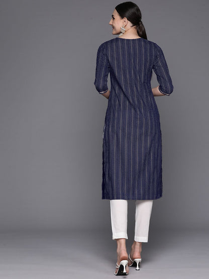 Dhiyona IE Embroidered Sequinned Pure Cotton Kurta