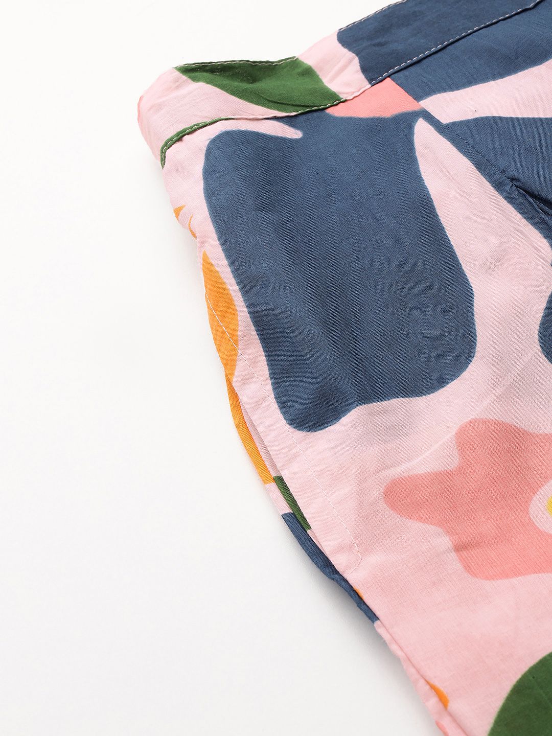 Floral Printed Panelled Pure Cotton Kurta with Trousers