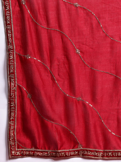 Ethnic Motifs Embroidered Empire Kurta with Trousers & Dupatta