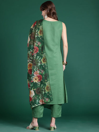 Kurta With Trousers & Dupatta