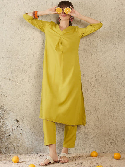 Women Solid Kurta with Trouser