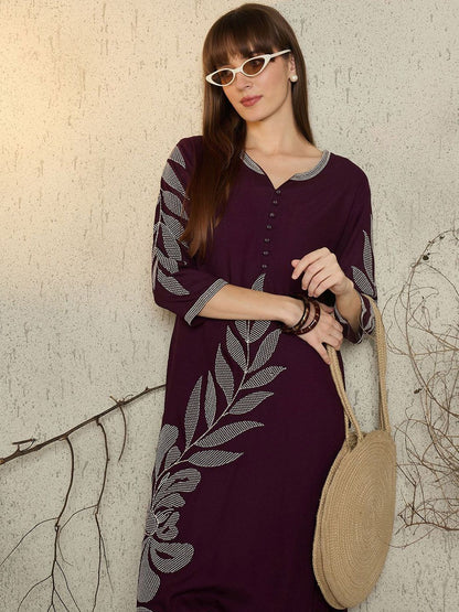 Women Floral Embroidered Regular Thread Work Kurta with Trousers