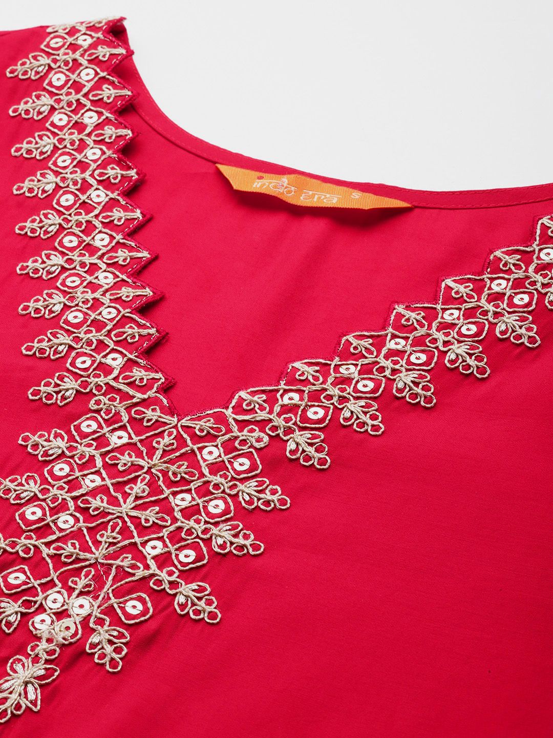 Dhiyona IE Ethnic Motifs Embroidered Sequinned Kurta with Trousers