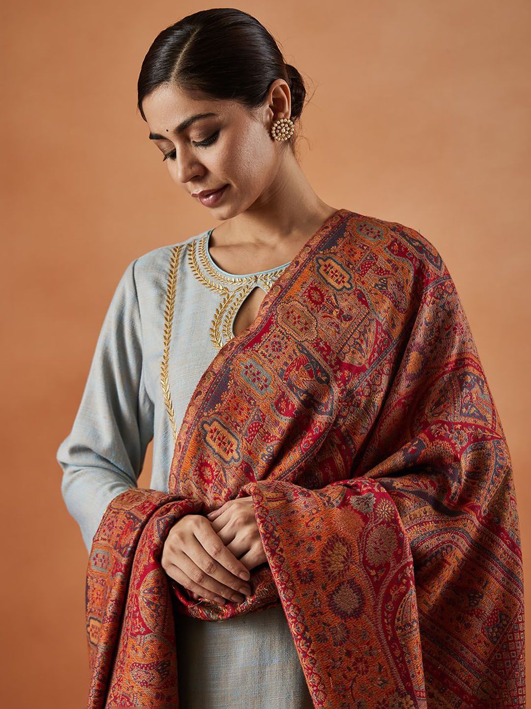 Dhiyona PA Ethnic Motifs Woven Design Shawl