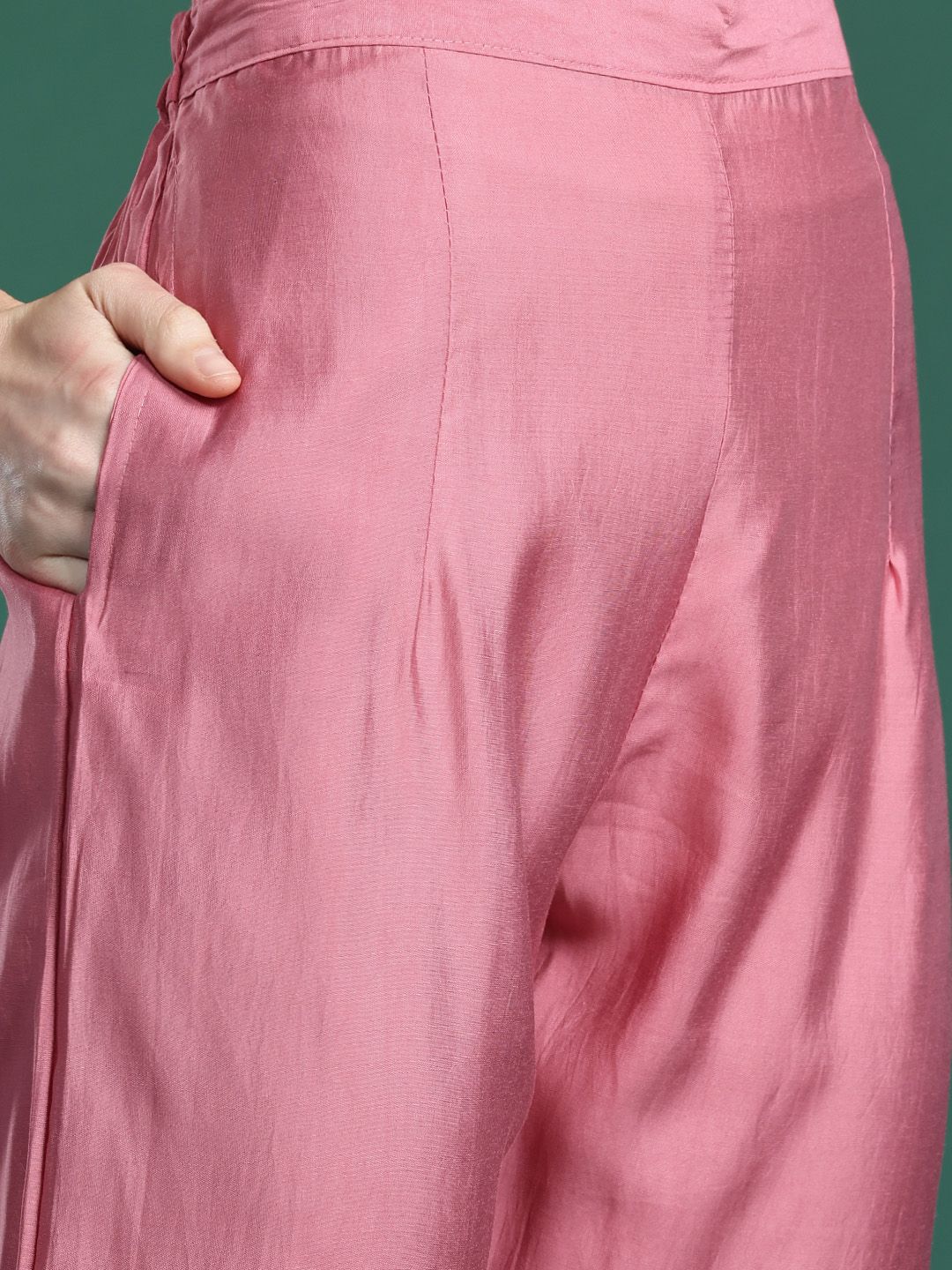 Floral Embroidered Thread Work Kurta with Trousers & With Dupatta