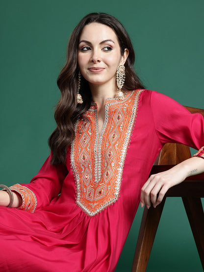 Ethnic Motifs Embroidered Kurta with Trousers
