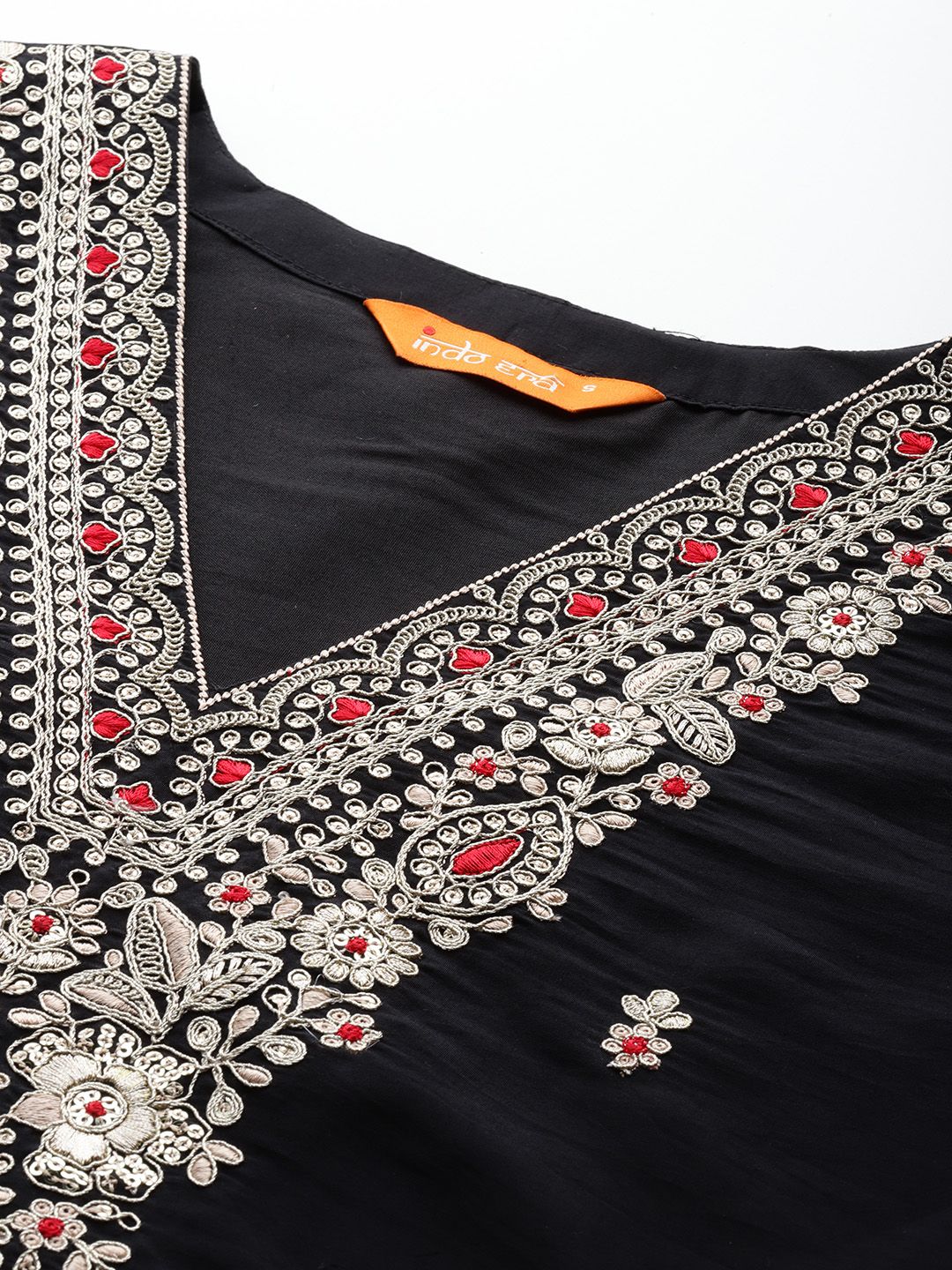 Dhiyona IE Ethnic Motifs Embroidered Sequinned Kurta With Trousers & Dupatta