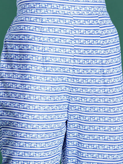 Dhiyona IE Floral Printed Pure Cotton Kurta with Trousers & Dupatta