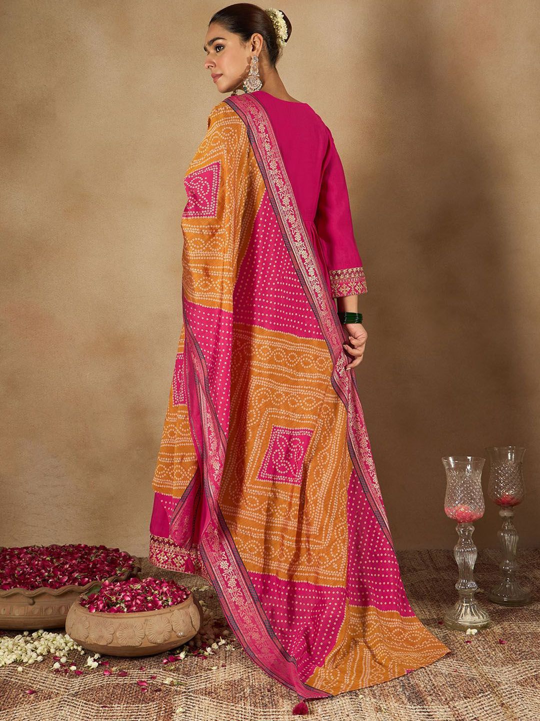 Women Ethnic Motifs Embroidered Empire Kurta with Trousers & Dupatta