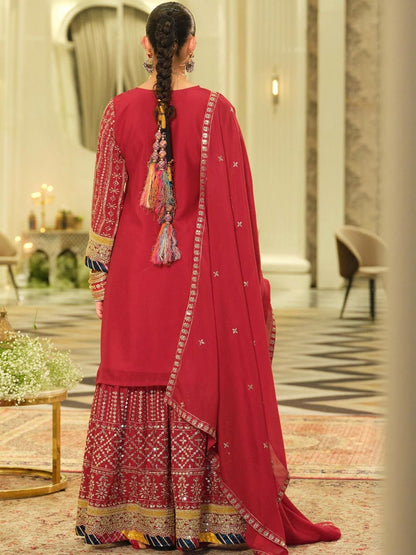 Dhiyona IE Ethnic Motifs Embroidered Straight Sequinned Kurta With Sharara & Dupatta