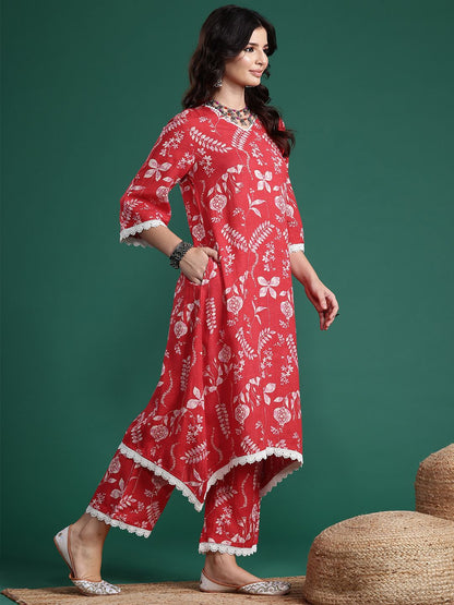 Dhiyona SN Women's Printed Pure Cotton Kurta with Trousers