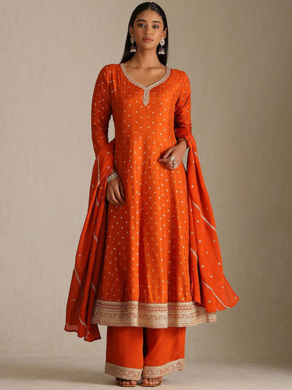 Dhiyona SO Women's Women Ethnic Motifs Woven Design Kurta with Palazzos & With Dupatta