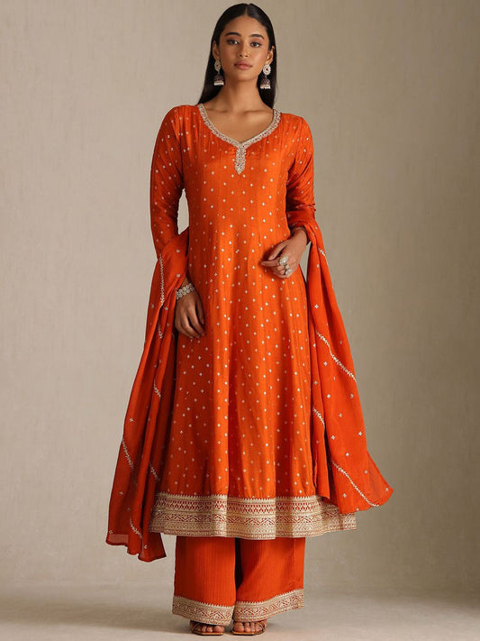 Dhiyona SO Women's Women Ethnic Motifs Woven Design Kurta with Palazzos & With Dupatta