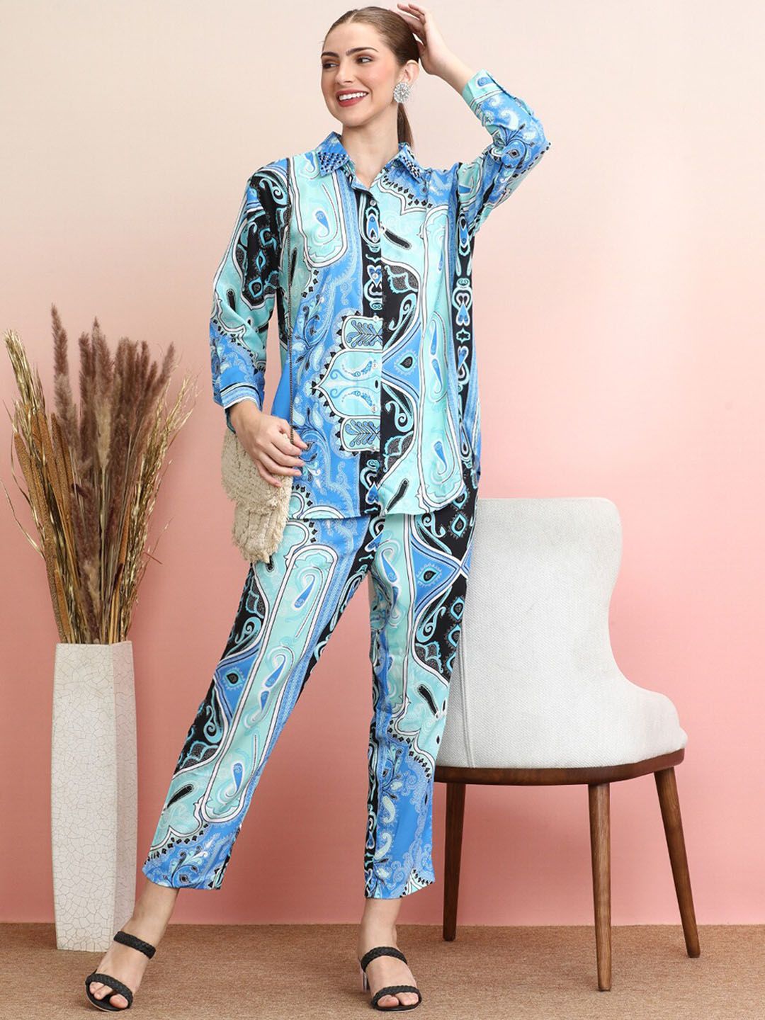 Dhiyona IE Printed Shirt With Trousers Co-Ords