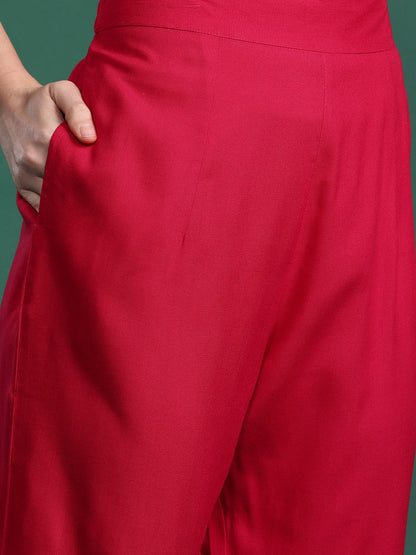 Floral Embroidered Regular Kurta with Trousers & Dupatta